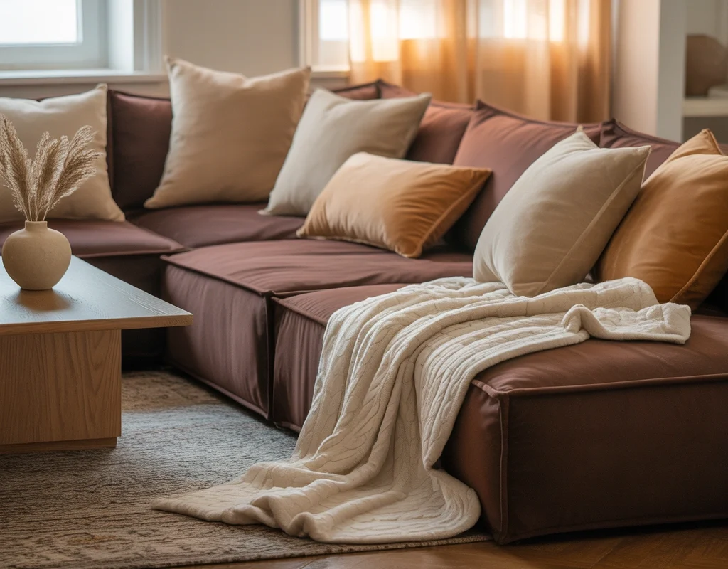 Add Beige and Tan Pillows for a Soft Neutral Look