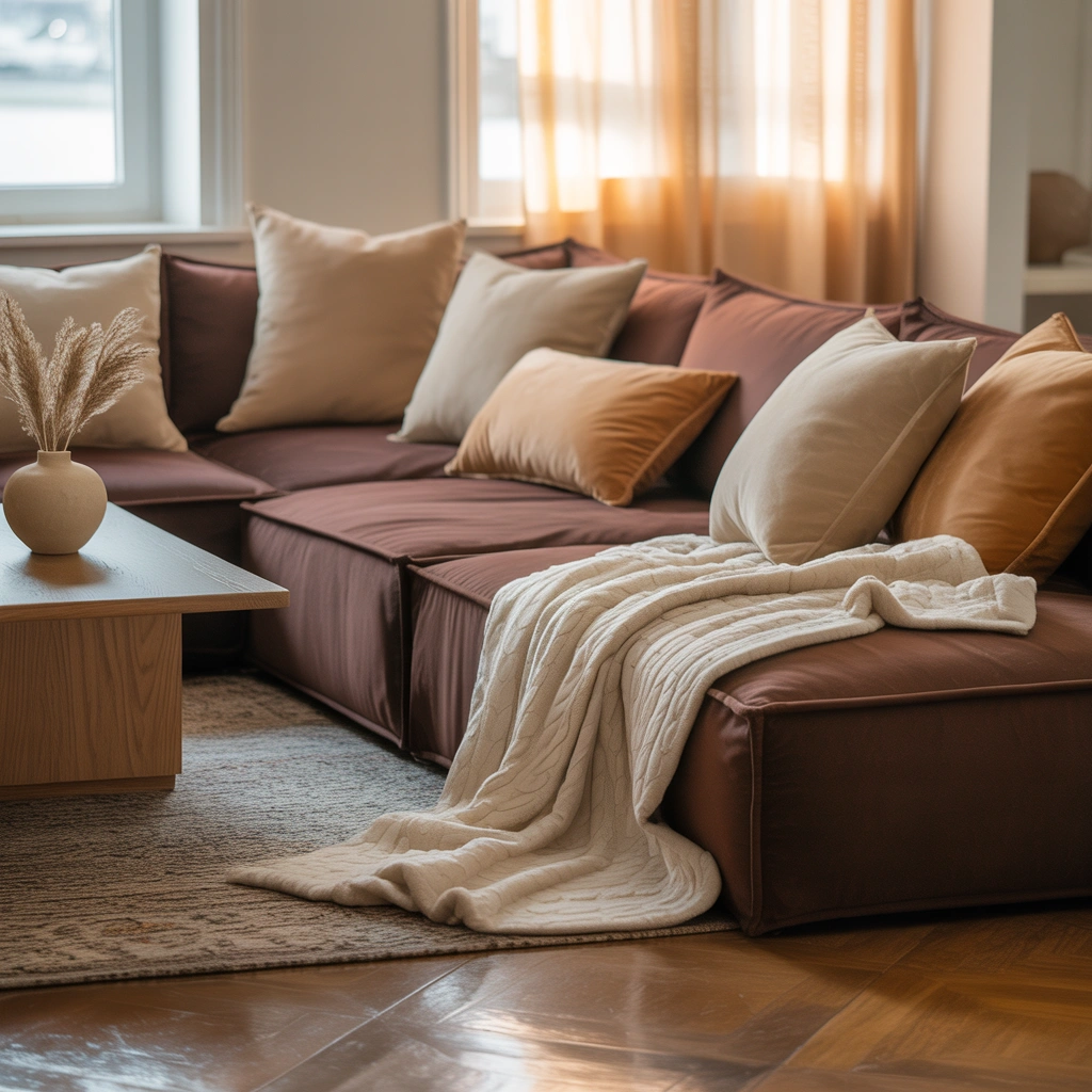 Add Beige and Tan Pillows for a Soft Neutral Look