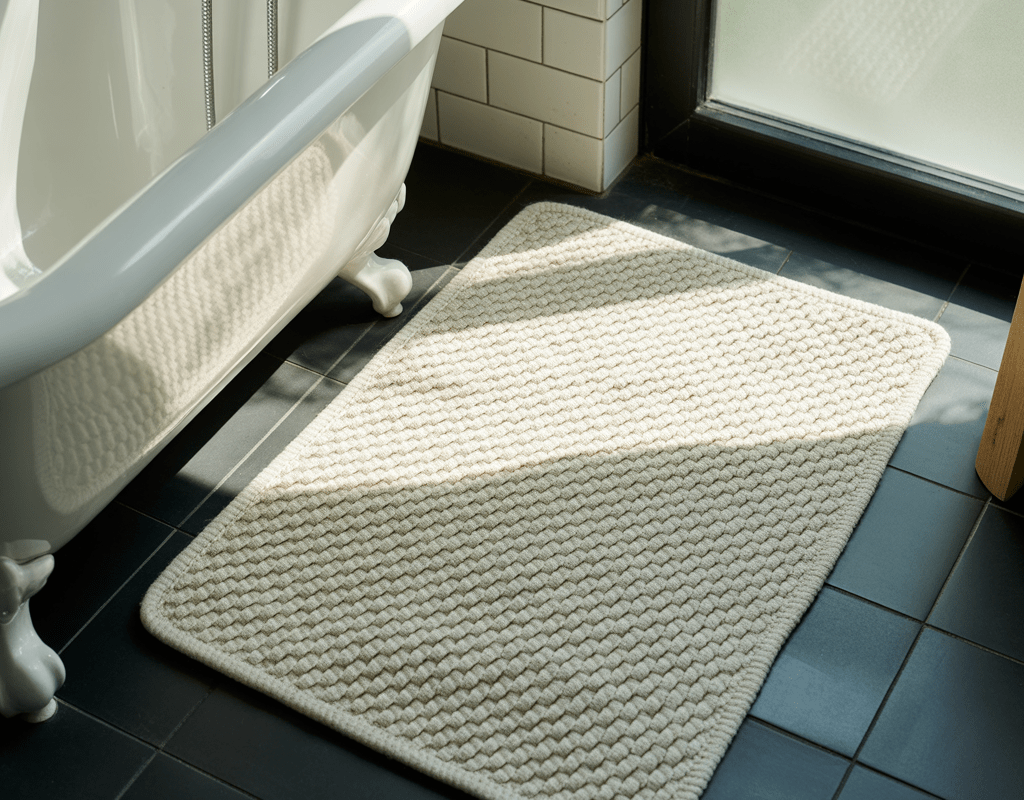Add a Small Rug or Bath Mat With Texture