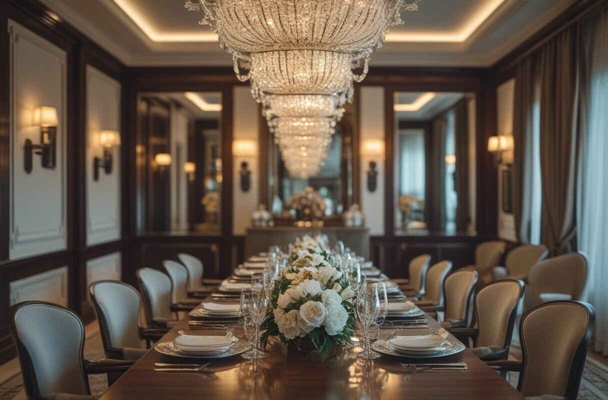 Add a Statement Chandelier Above the Dining Table