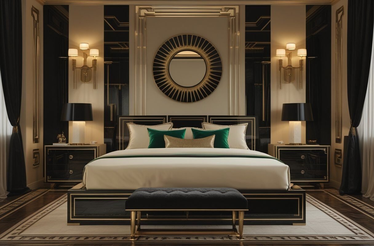 Art Deco Glamour with Black Lacquer and Gold Accents
