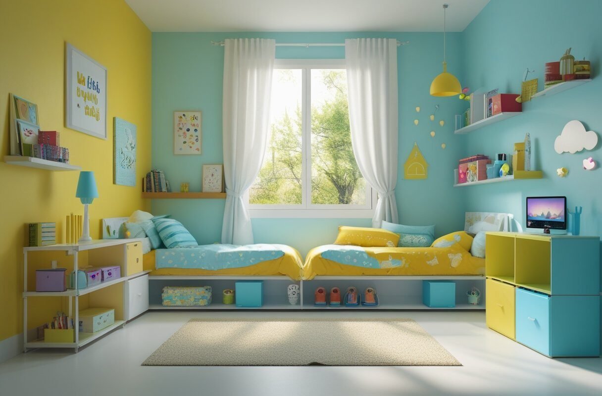 Bright Colors to Open Up the Space