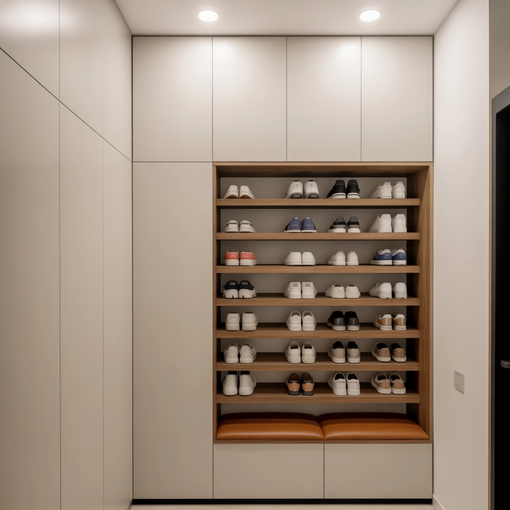 Built In Shoe Rack Design for a Seamless Entryway