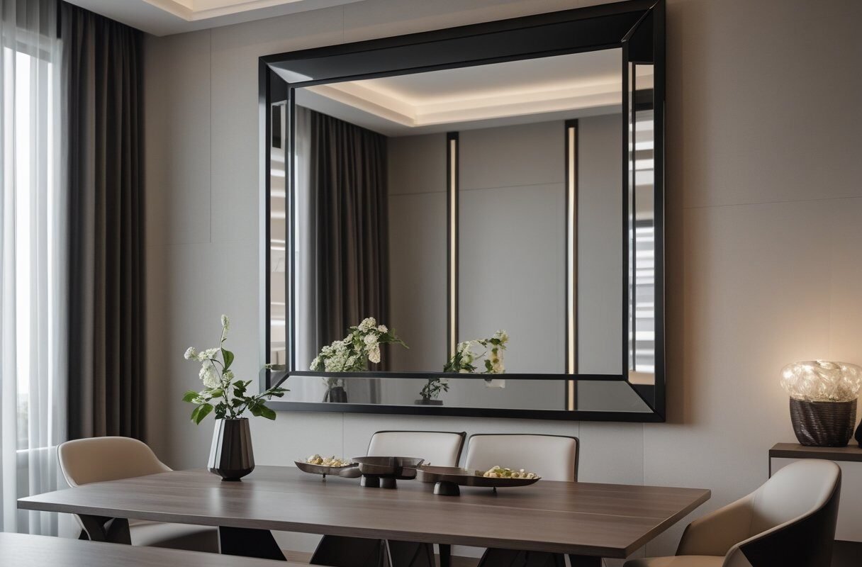 Choose a Black Framed Mirror for Modern Dining Rooms
