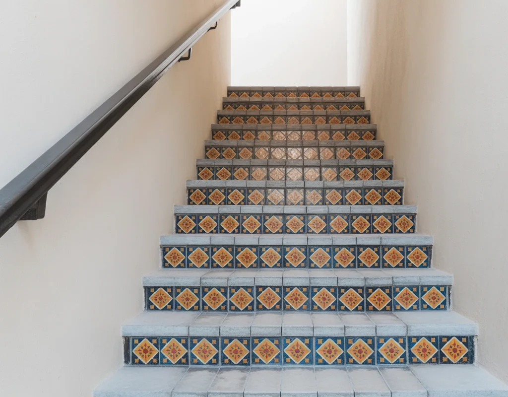Colorful Steps with Patterned Tiles