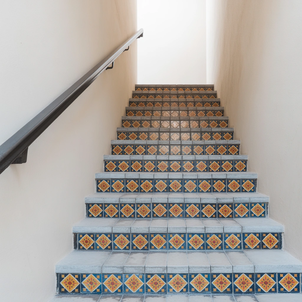 Colorful Steps with Patterned Tiles
