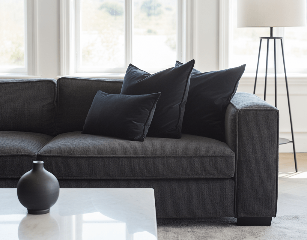 Create a Modern Black White and Charcoal Living Room