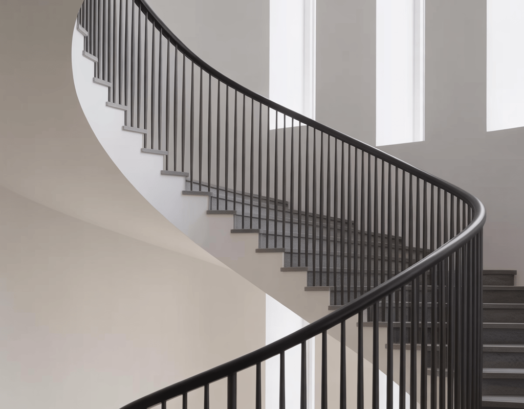 Curved Stairs Railing Design
