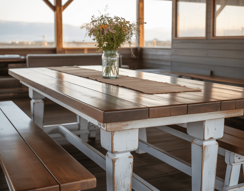 Farmhouse Table with Bench Seating