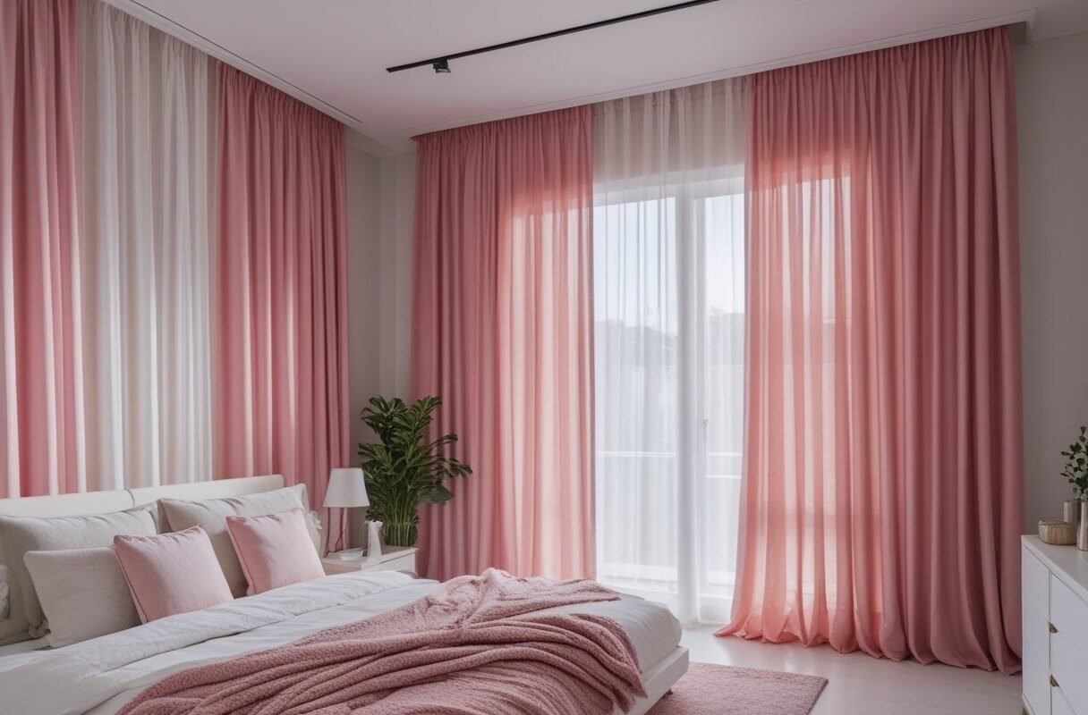 Floor to Ceiling Pink Curtains for Drama