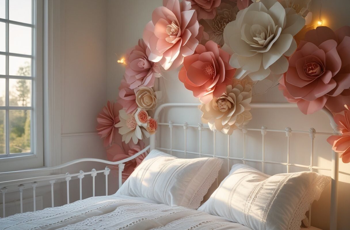 Giant Crepe Paper Flower Wall Installation