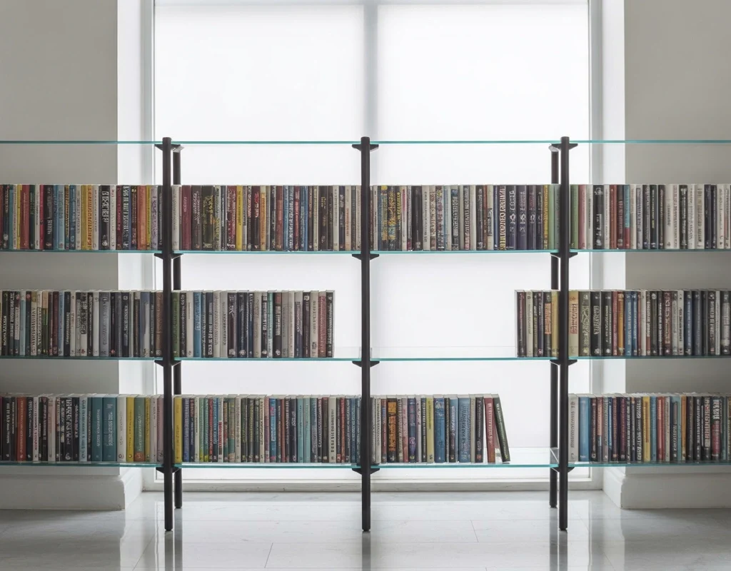 Glass Door Book Rack Design for a Clean and Premium Feel