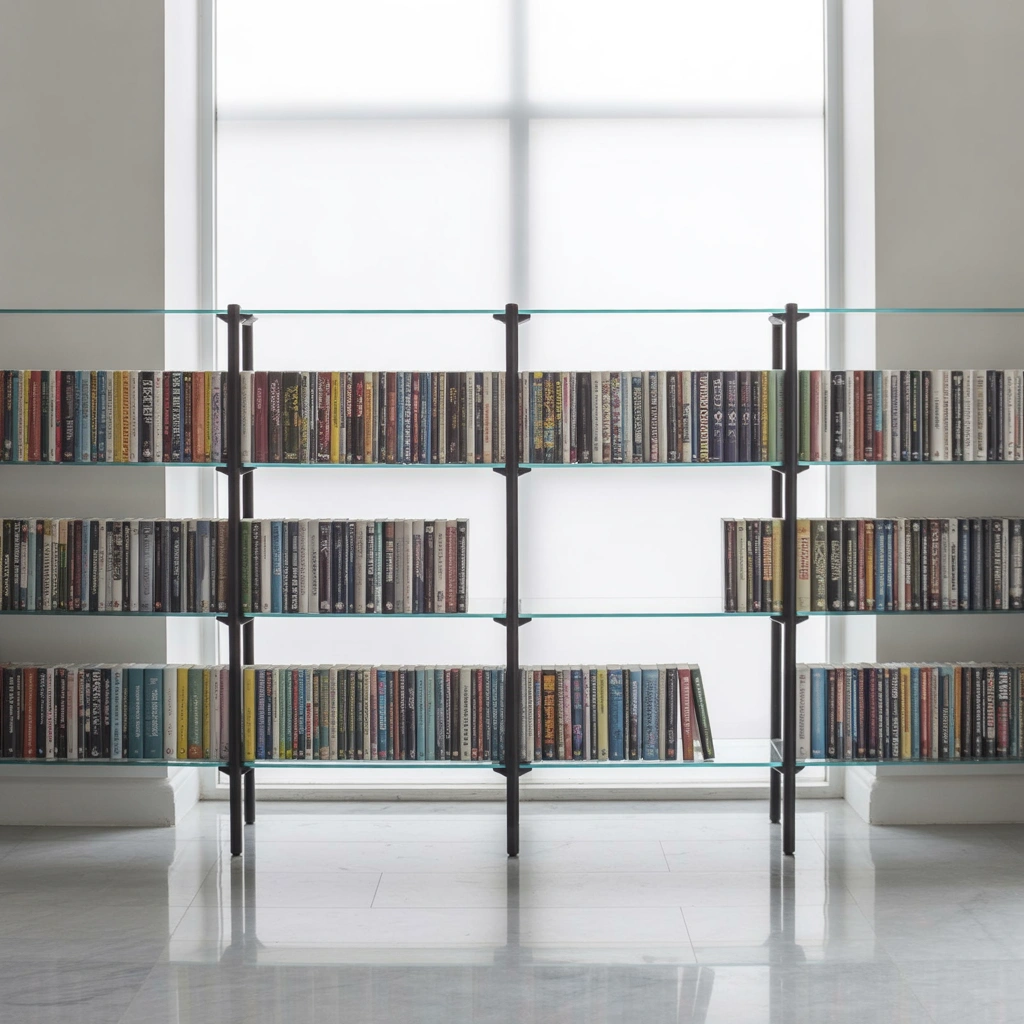 Glass Door Book Rack Design for a Clean and Premium Feel