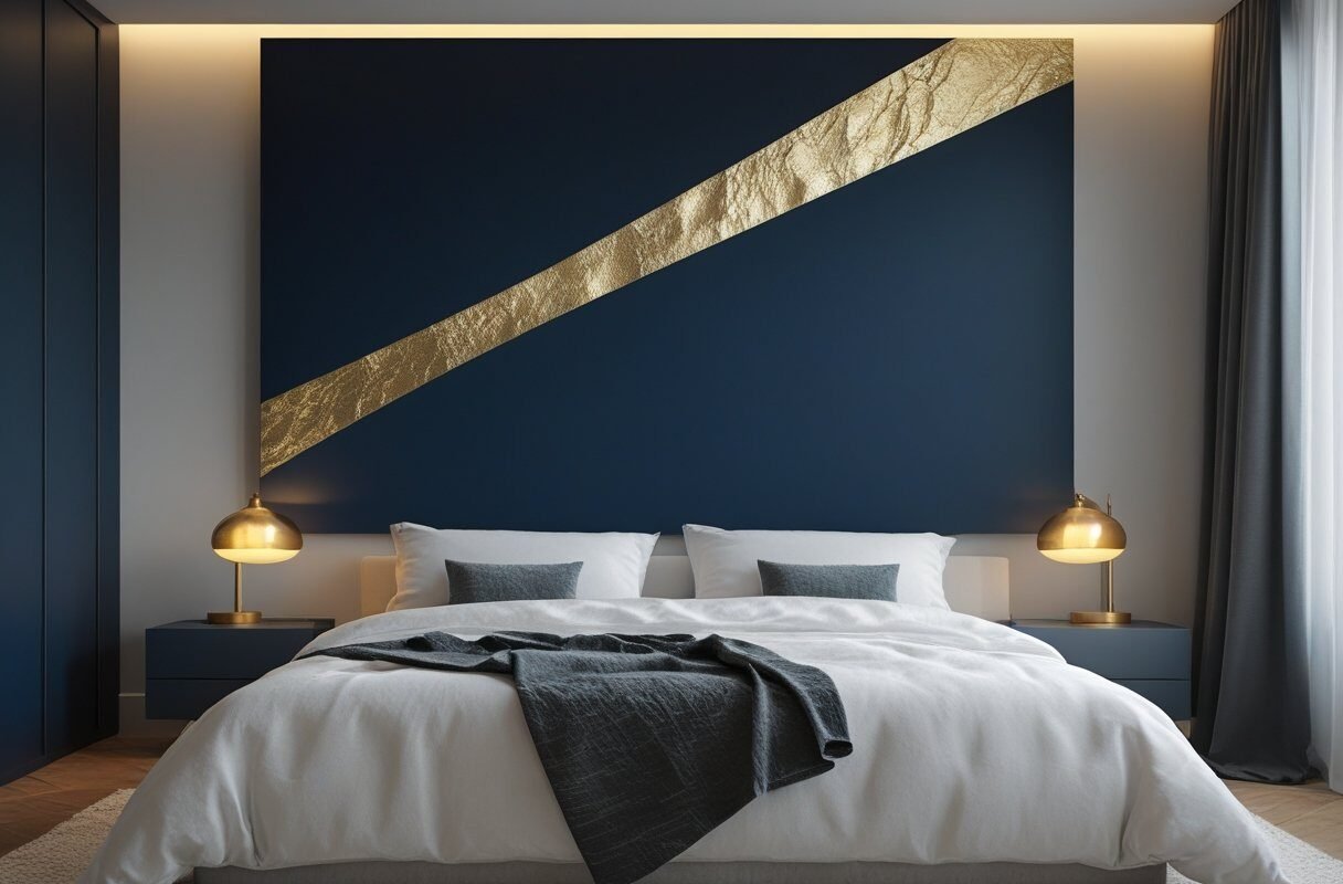 Gold Leaf Accent Minimalist Canvas