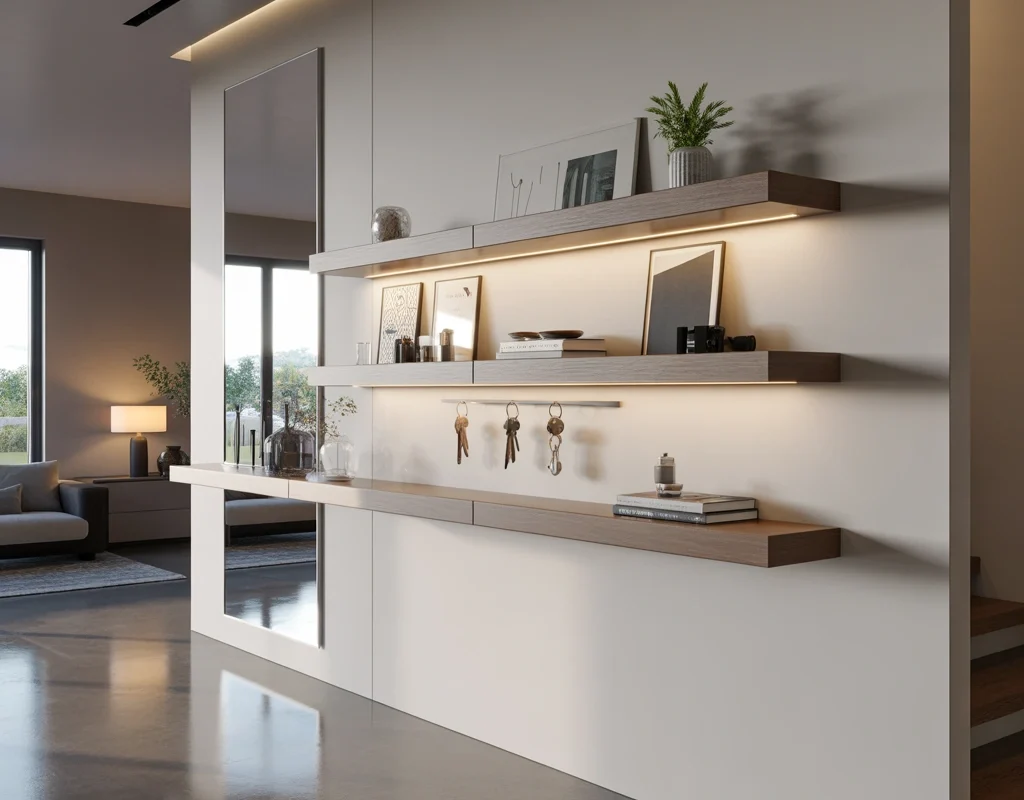 Install Floating Shelves for Style and Storage