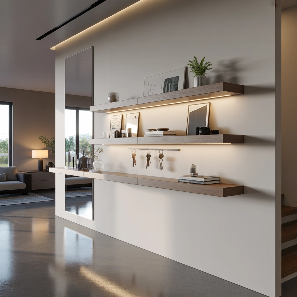 Install Floating Shelves for Style and Storage
