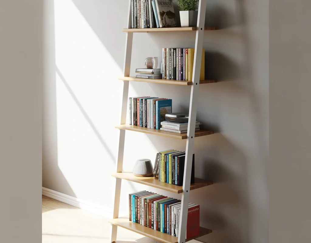Ladder Style Book Rack Design for a Casual Modern Look