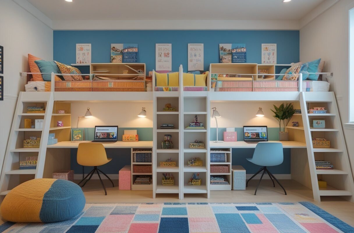 Loft Beds with Study Area Below