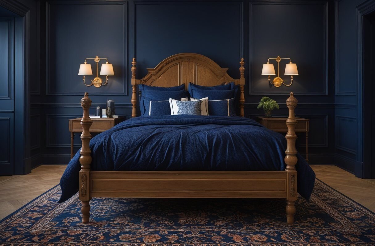 Navy Blue Drama for a Moody Retreat