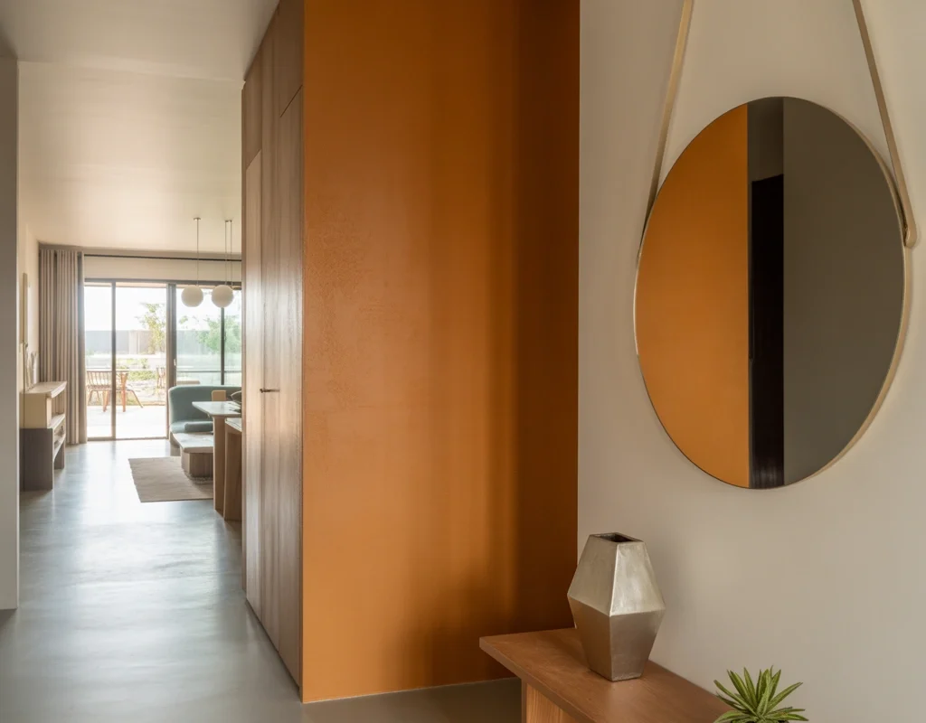 Paint the Entry Wall in a Warm Accent Color
