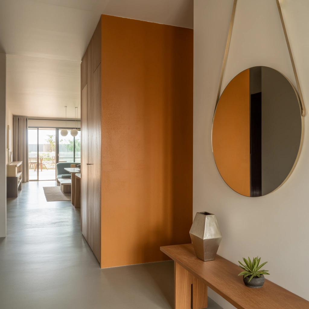 Paint the Entry Wall in a Warm Accent Color