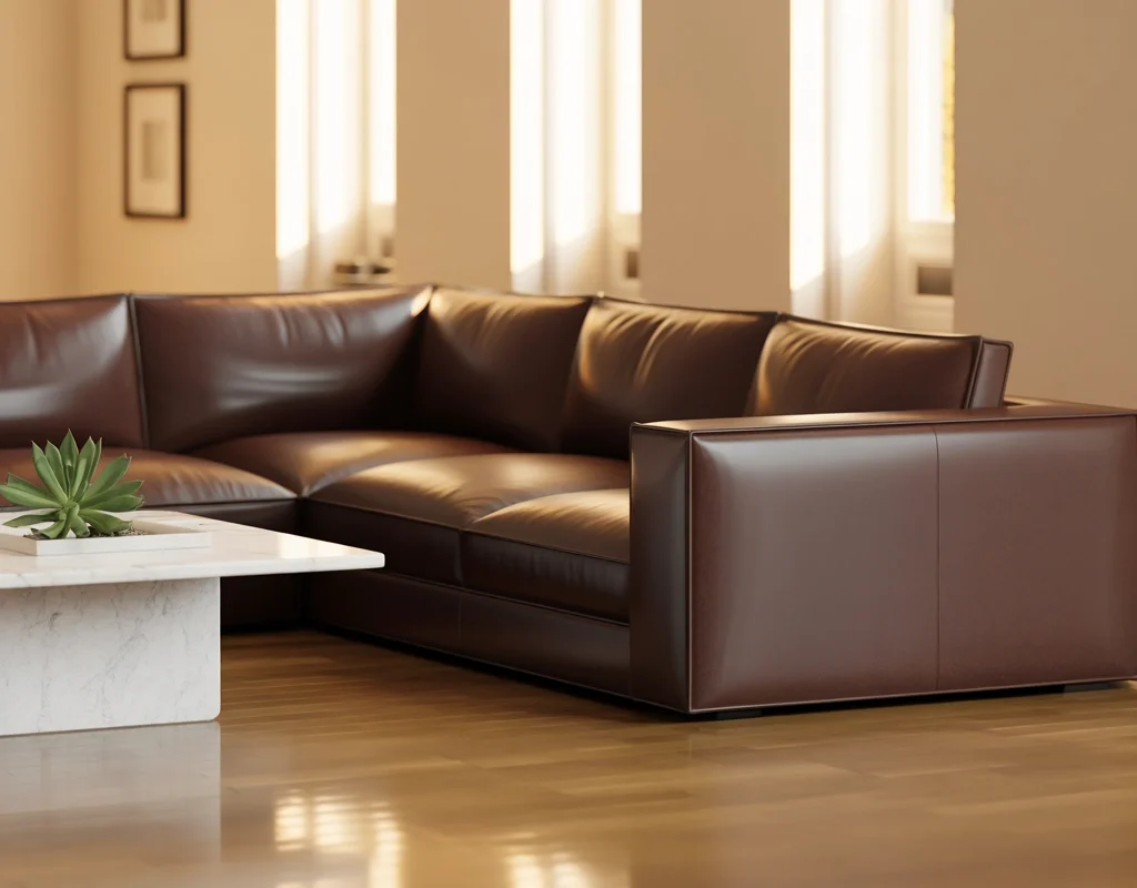 Pair a Chocolate Brown Couch with Cream Walls