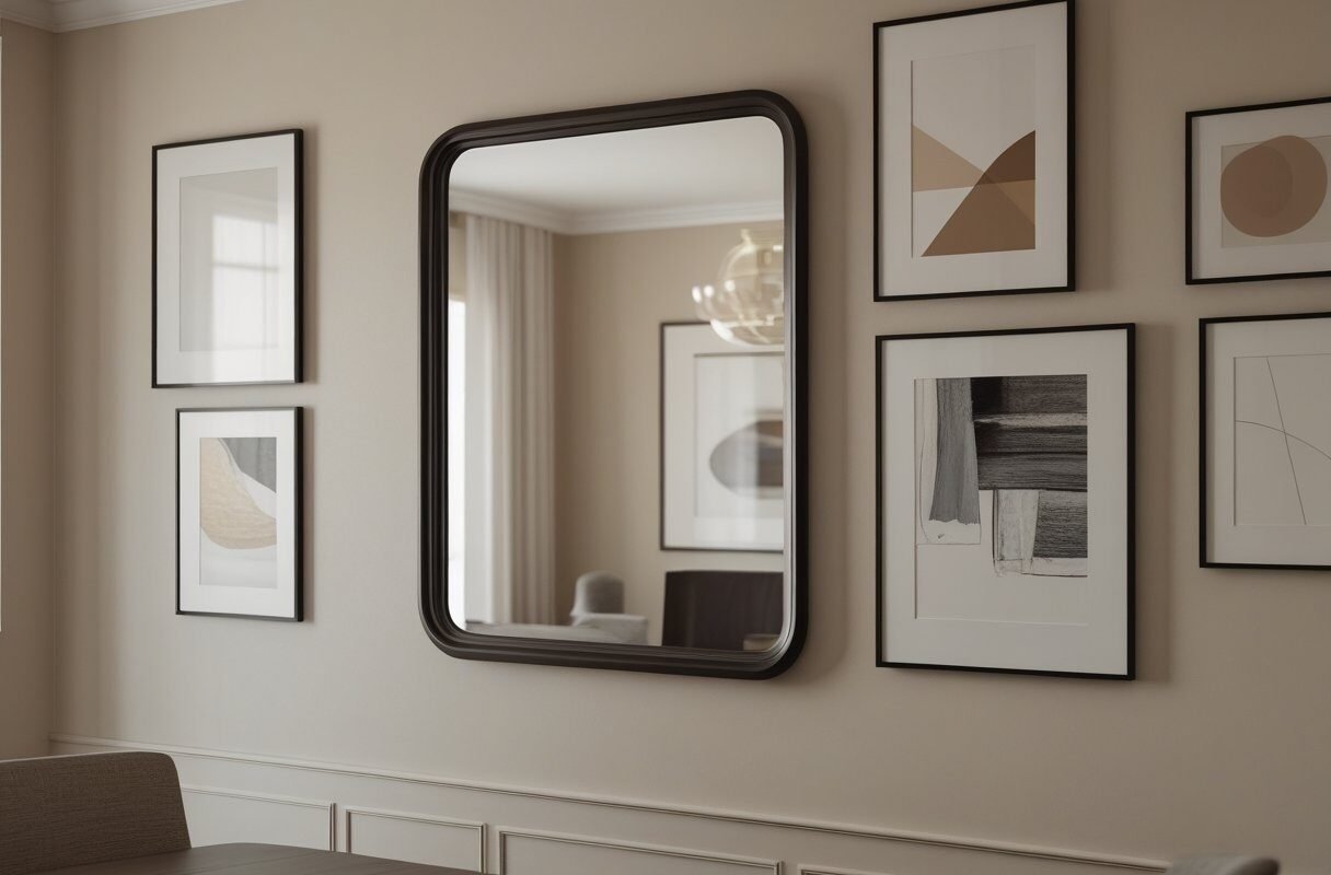Pair a Mirror With Artwork for a Layered Wall