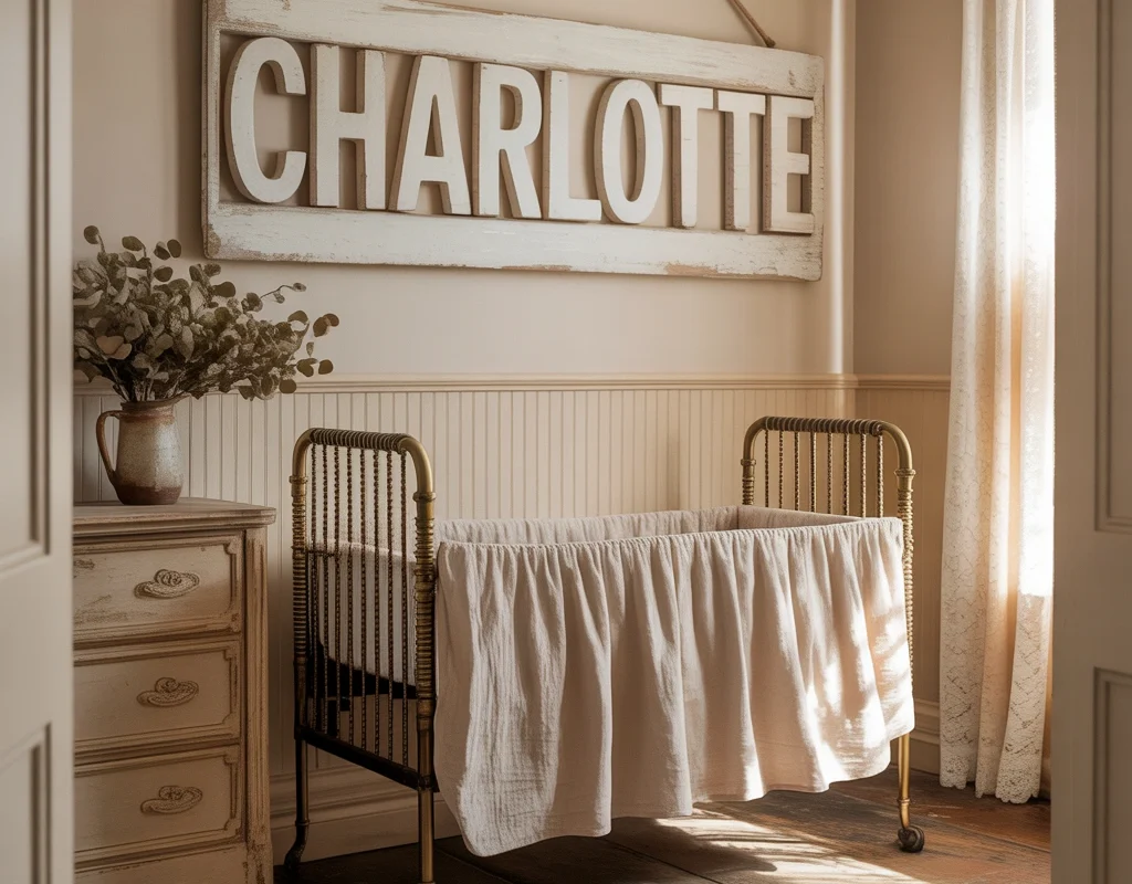 Personalize the Nursery With a Vintage Name Sign
