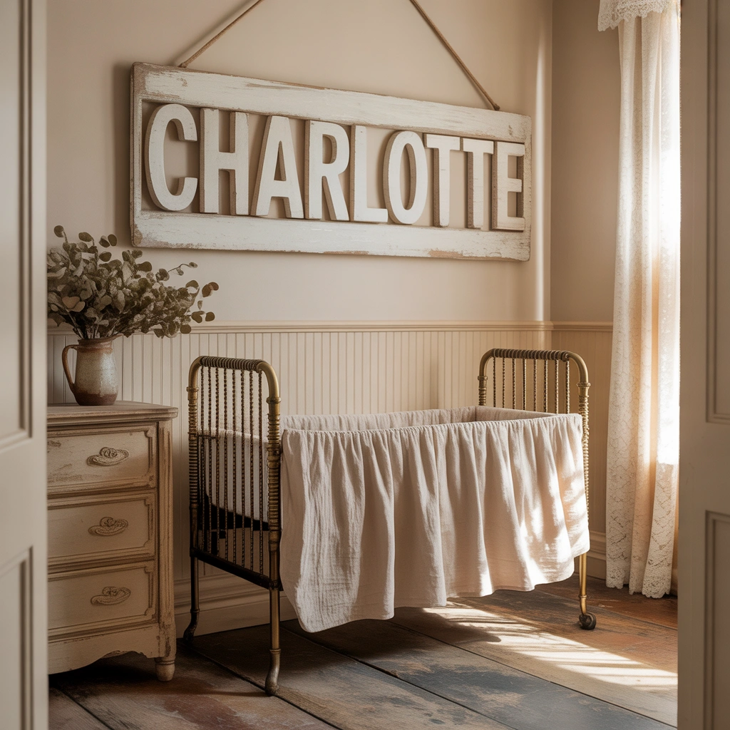 Personalize the Nursery With a Vintage Name Sign