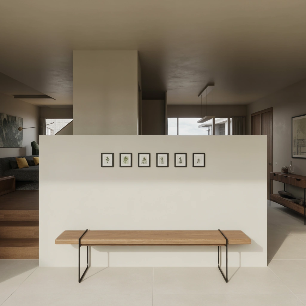 Place a Slim Bench Against the Entry Wall