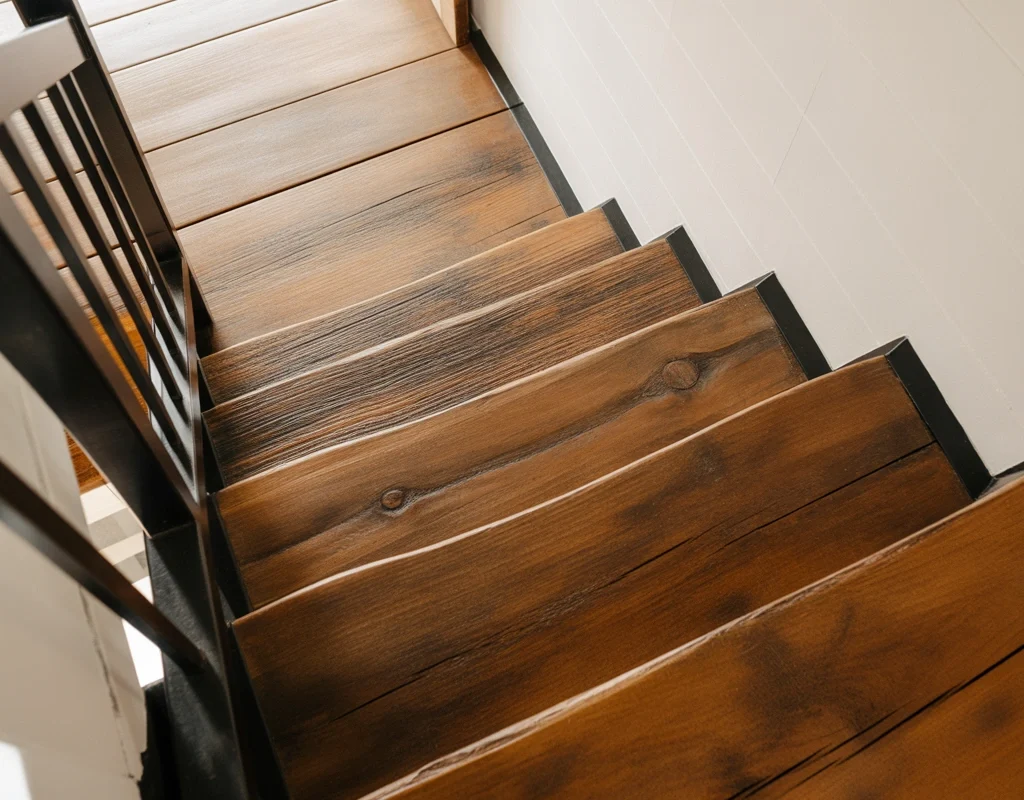 Rustic Wooden Steps with Natural Texture