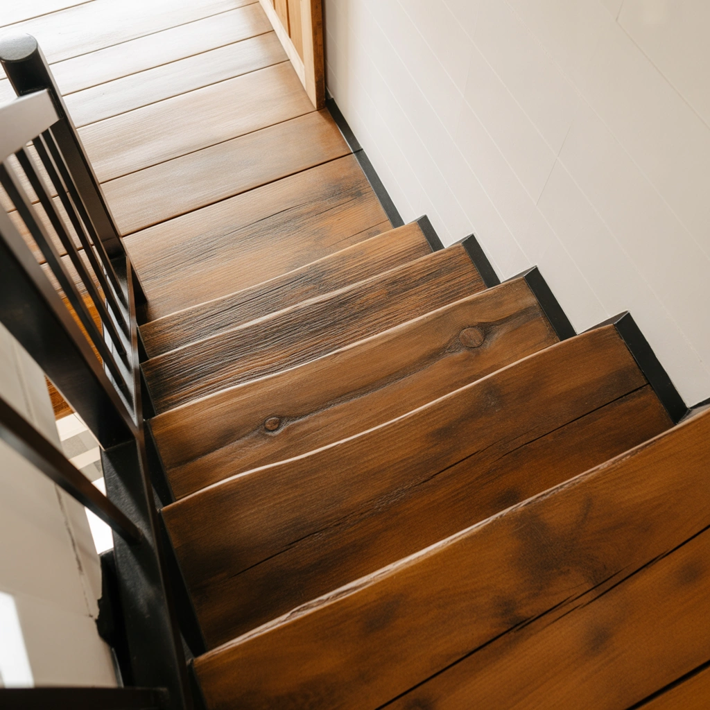 Rustic Wooden Steps with Natural Texture