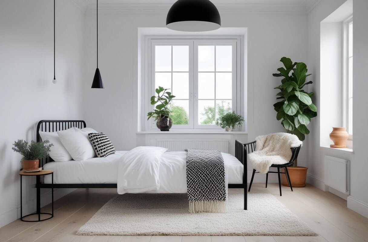 Scandinavian Airiness with Black Accent Furniture