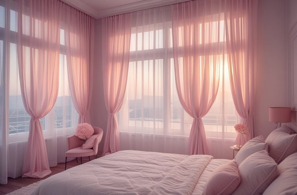Sheer Pink Curtains for Soft Romance