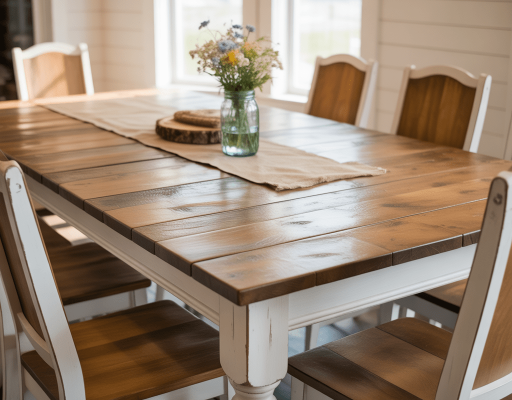 Two Tone Farmhouse Dining Table