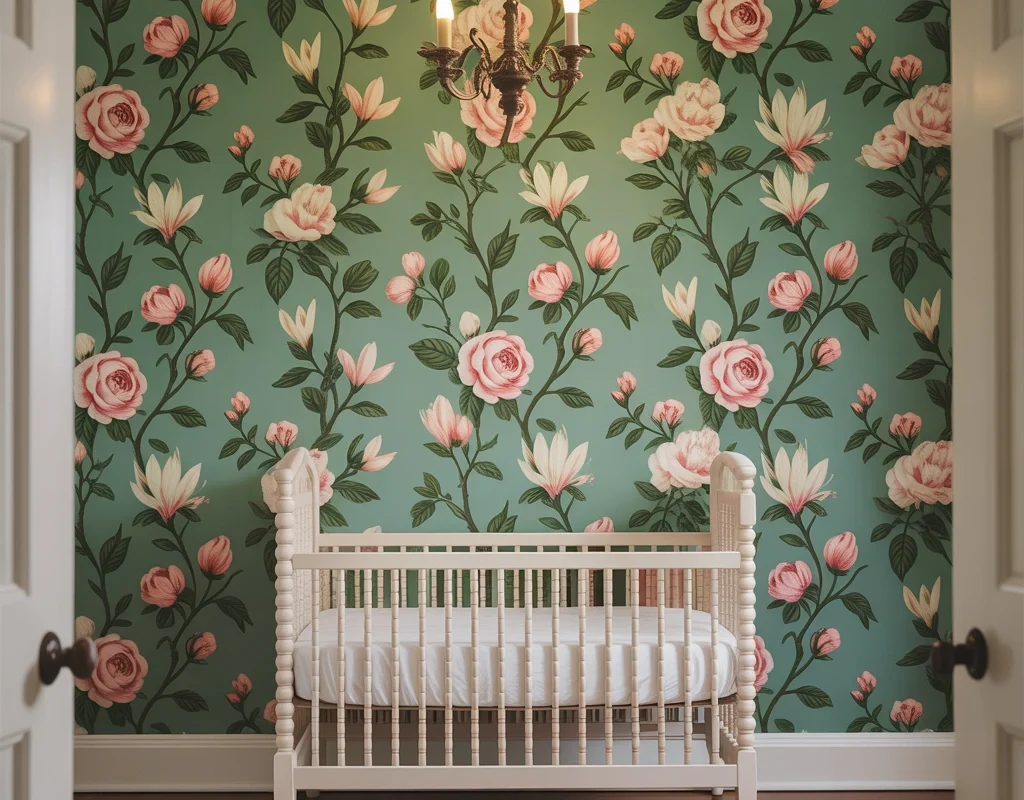 Use Floral Wallpaper for a Classic Nursery Look