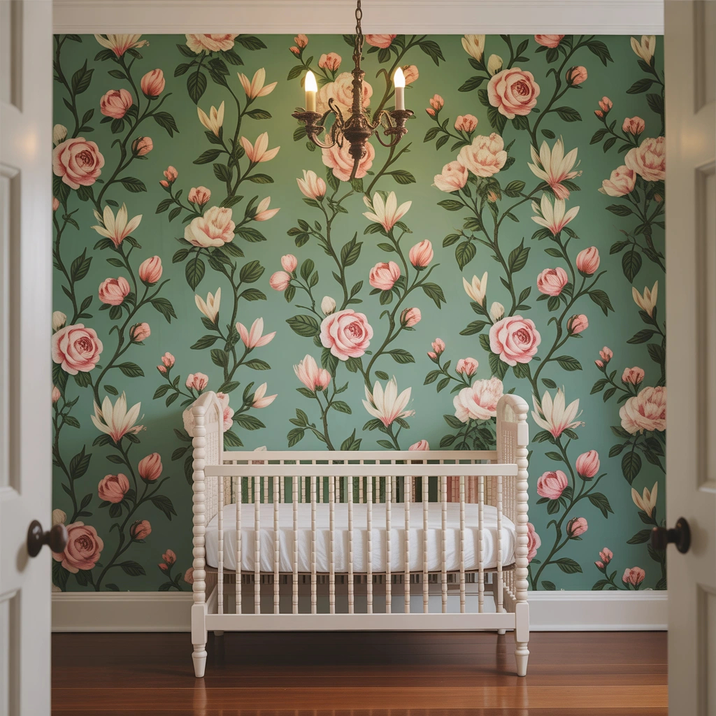 Use Floral Wallpaper for a Classic Nursery Look
