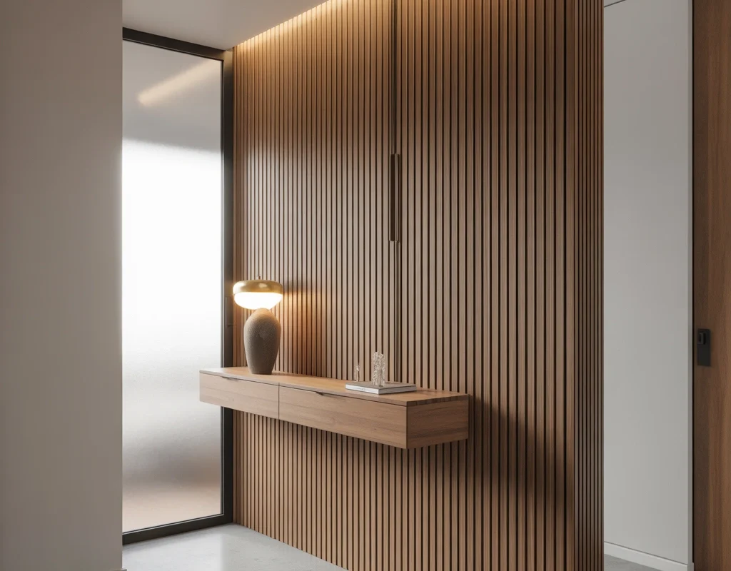 Use Vertical Wood Slats for a Modern Look