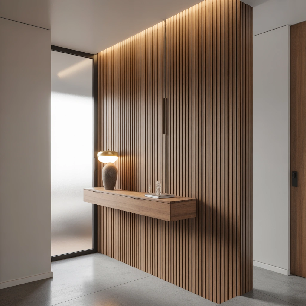Use Vertical Wood Slats for a Modern Look