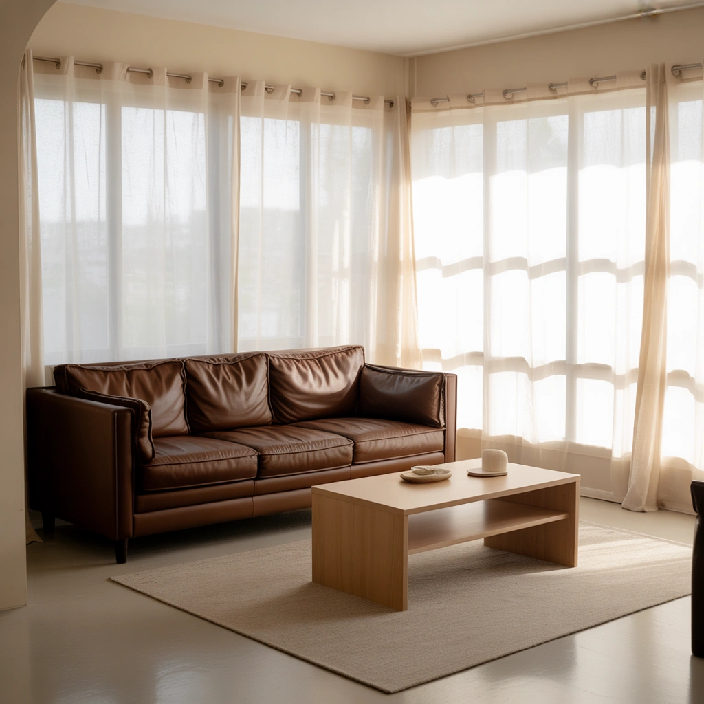 Use White Curtains to Brighten the Room