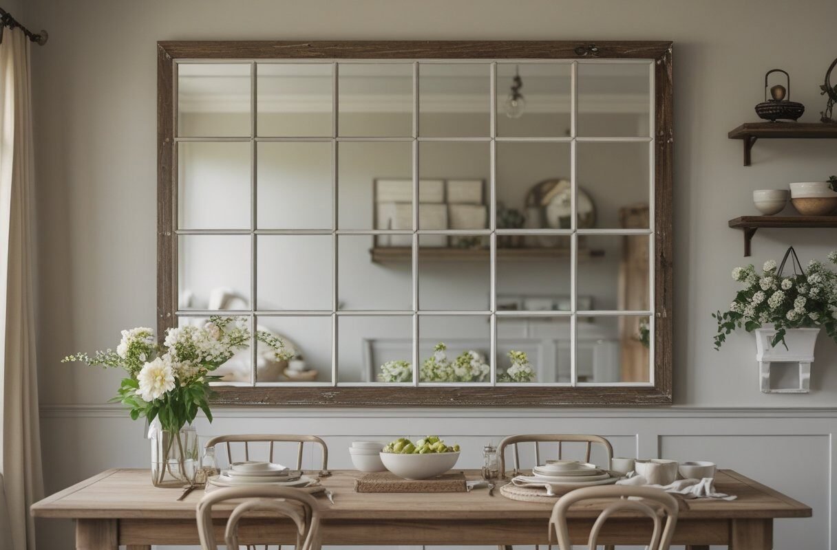Use a Windowpane Mirror for Farmhouse or Classic Style