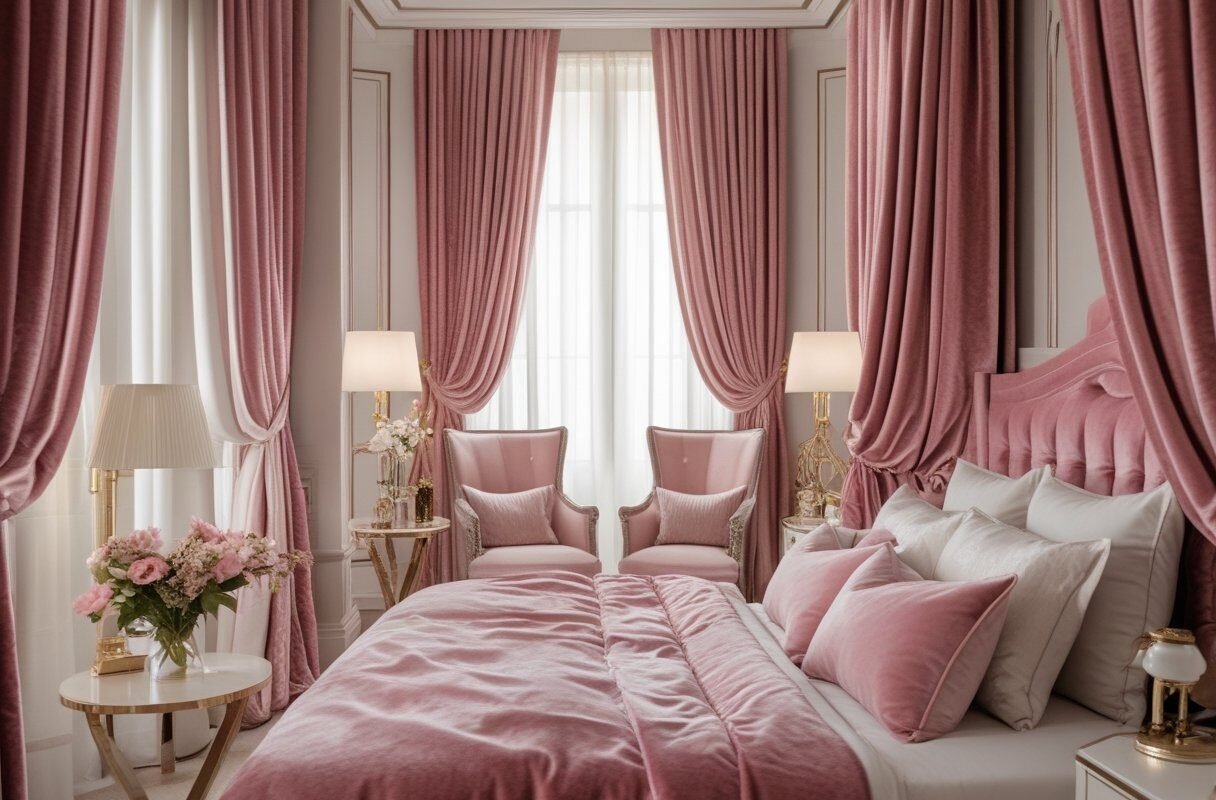 Velvet Pink Curtains for Luxury and Elegance