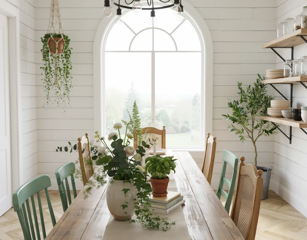 Add Fresh Greenery for a Natural Farmhouse Touch