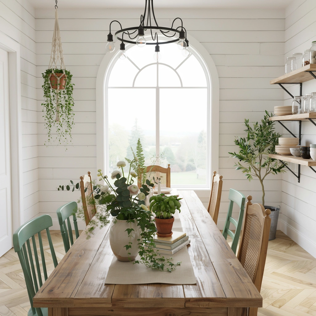 Add Fresh Greenery for a Natural Farmhouse Touch