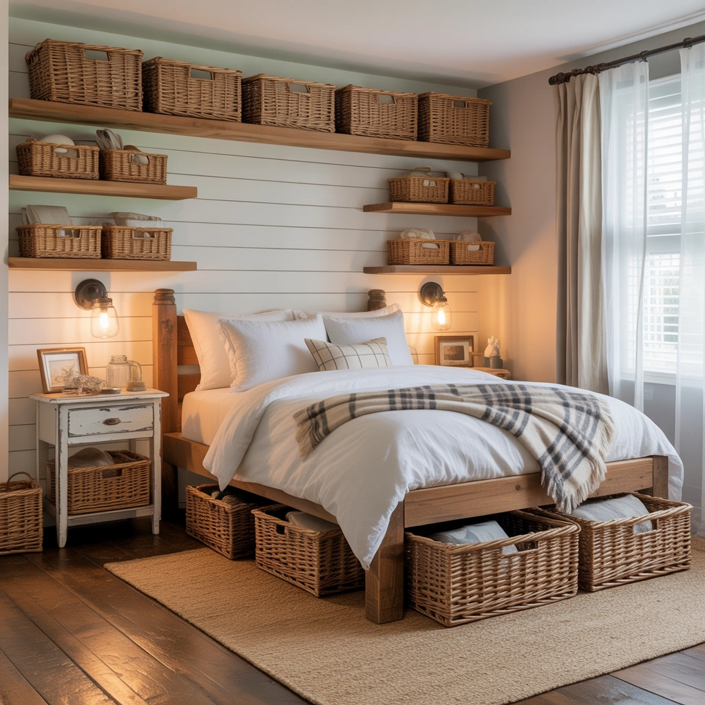 Add Storage With Woven Baskets