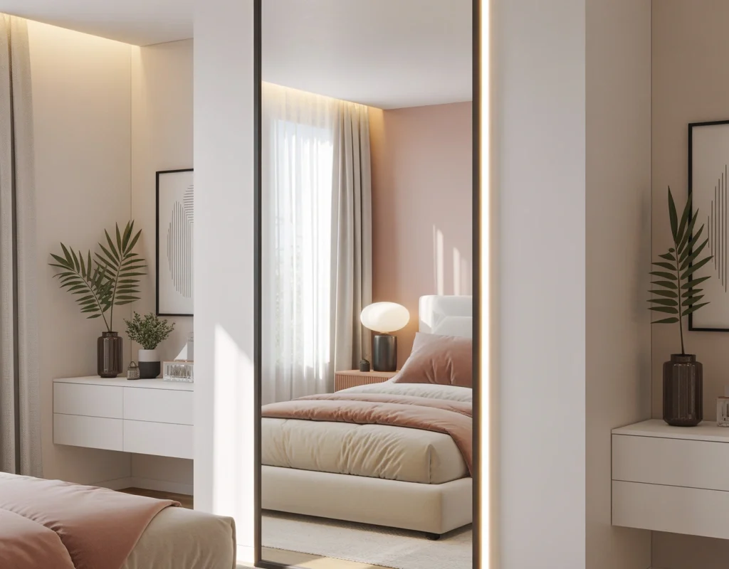 Add a Full Length Mirror to Open Up the Space
