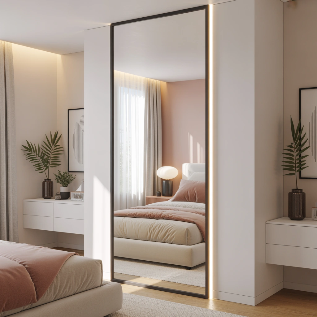 Add a Full Length Mirror to Open Up the Space