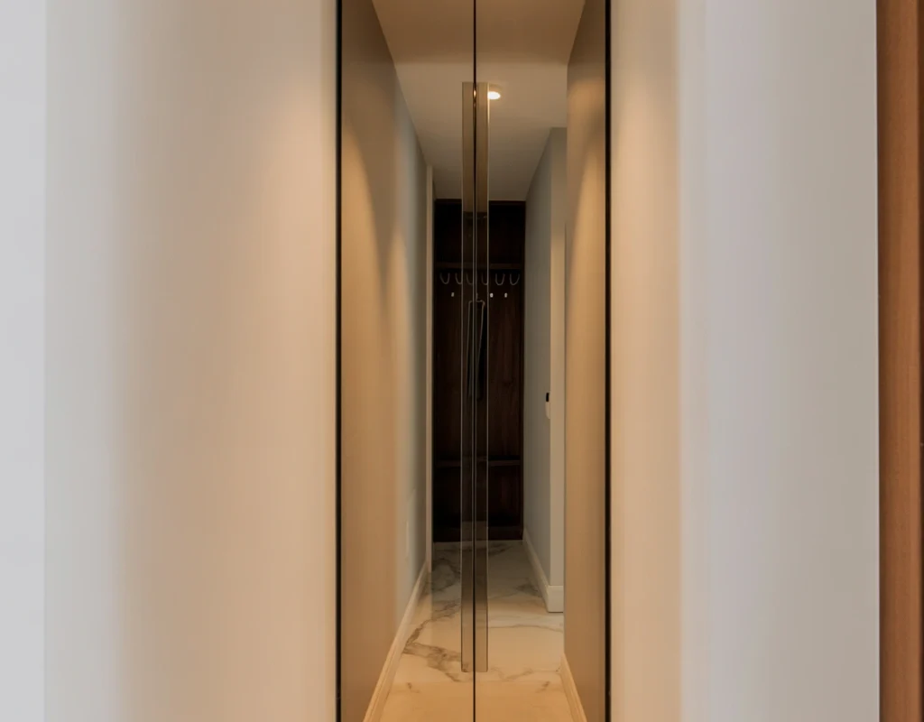 Add a Mirrored Coat Cabinet