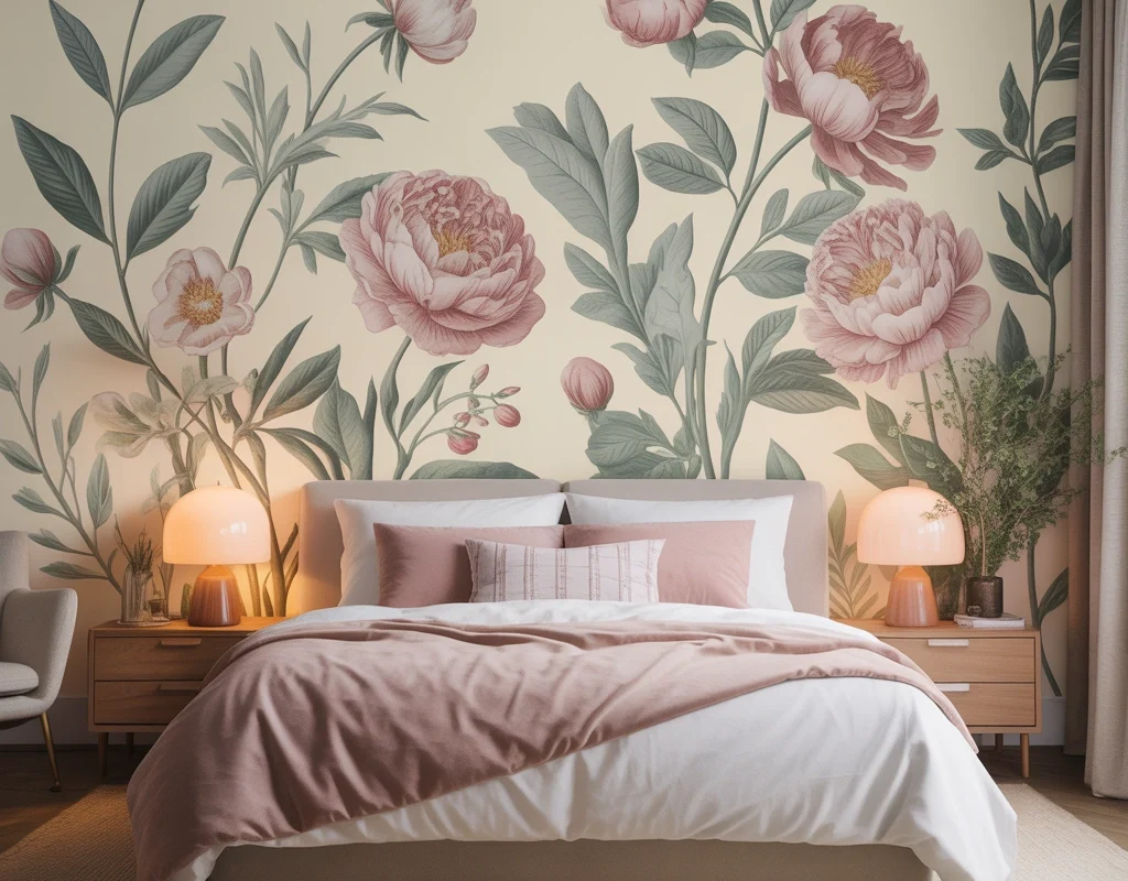 Add a Soft Floral Wall Theme