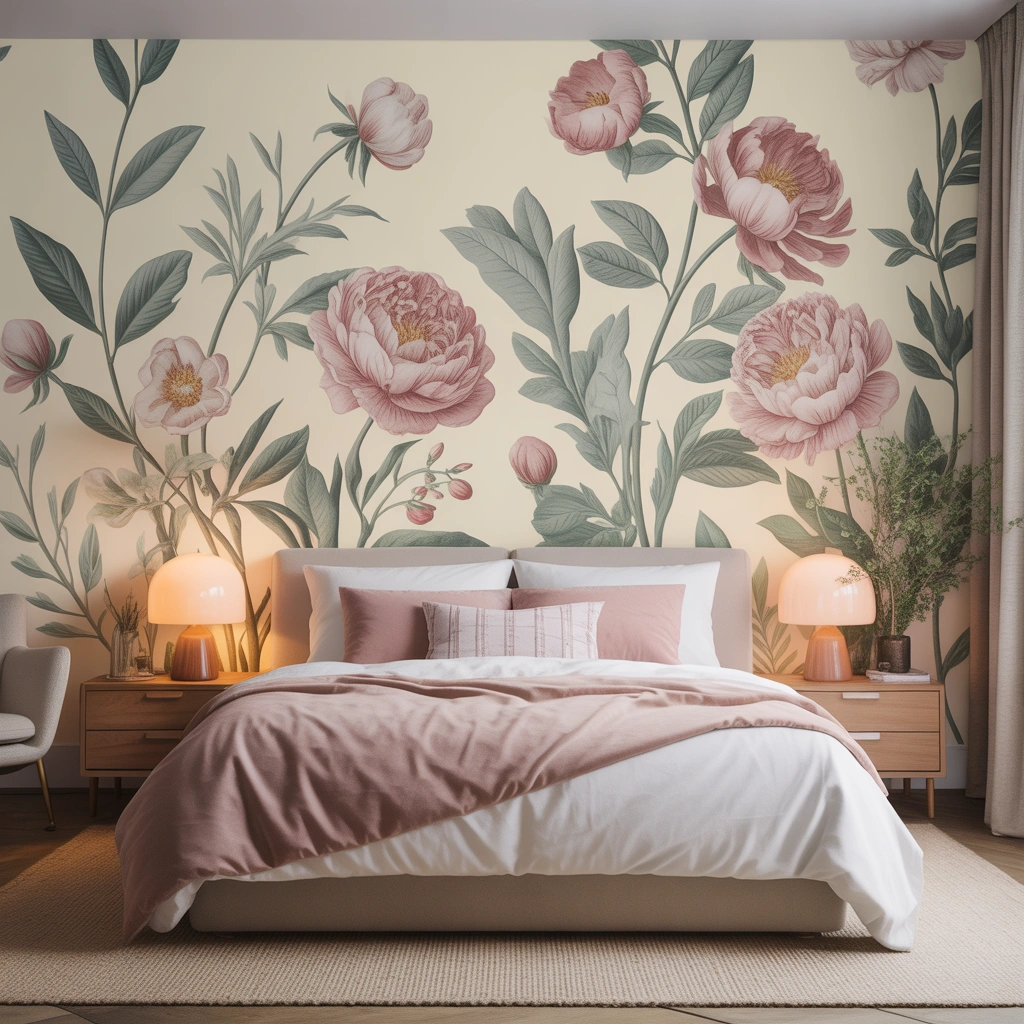 Add a Soft Floral Wall Theme
